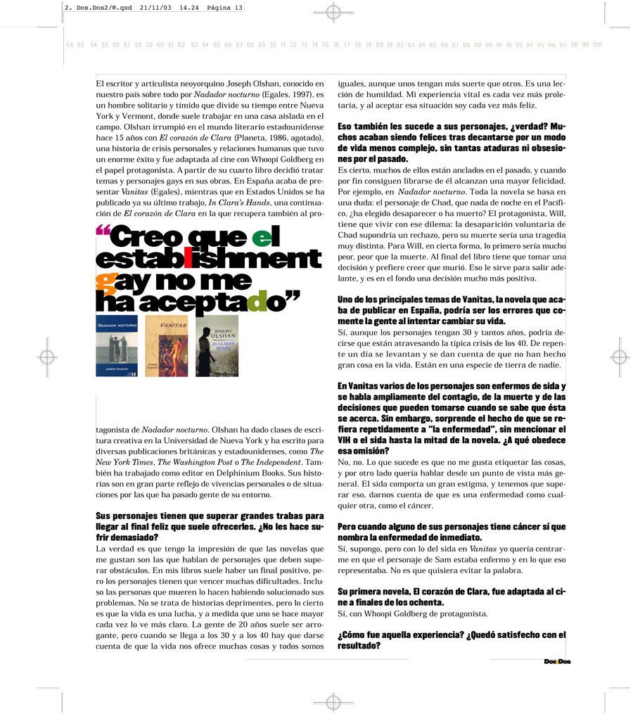 Carlos Mayor | Entrevista a Joseph Olshan