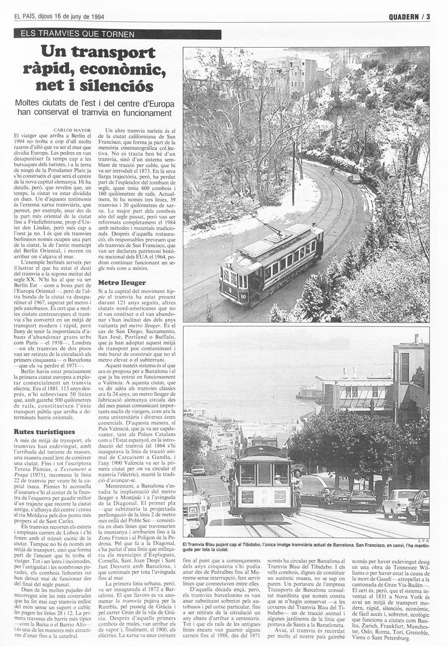 Carlos Mayor | Els tramvies que tornen